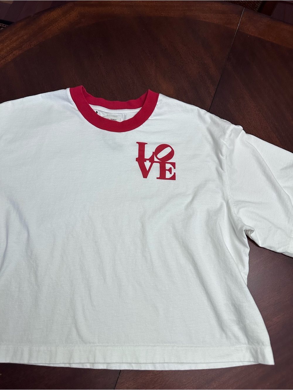 Robert Indiana x Gap LOVE Crop Oversized Boxy Off-White Cotton Tee Shirt